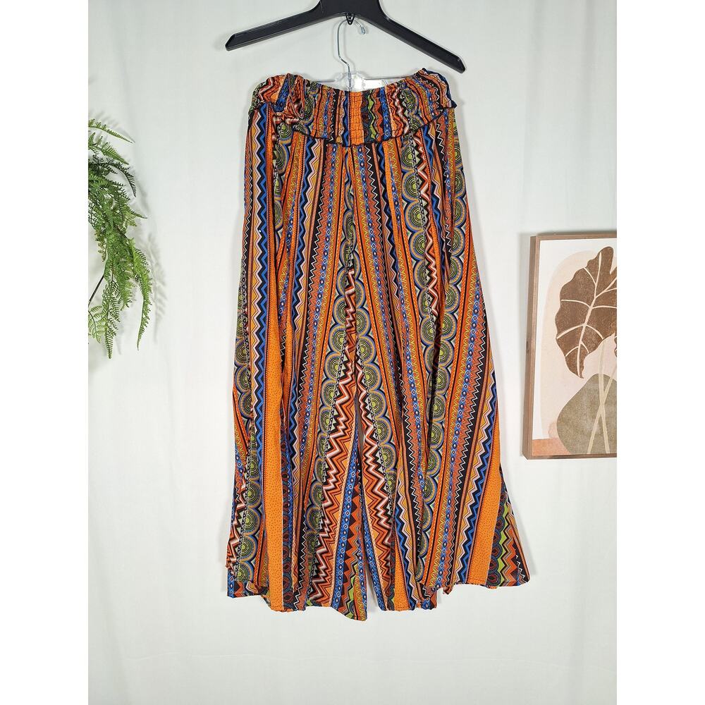 Just Funky Women's Wide Leg Relaxed Stretchy Pants Multicolor Small - Picture 3 of 5